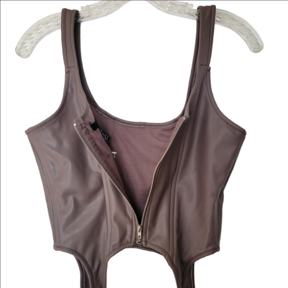 Women's Brown Corset Top - Picture 7 of 8